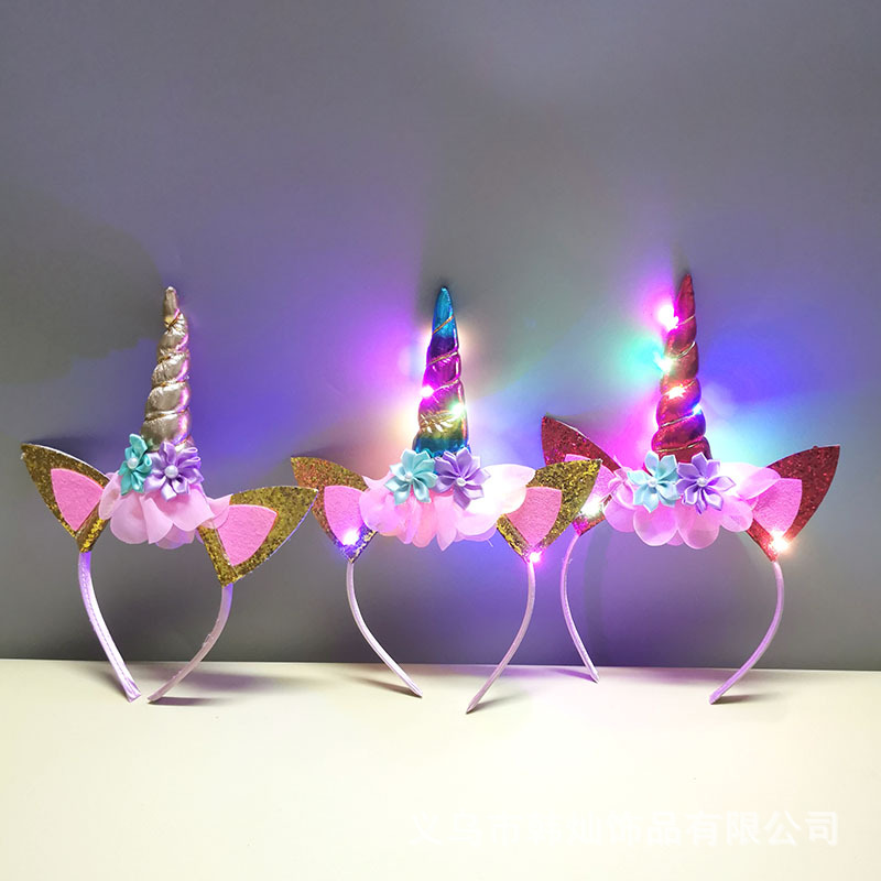 Unique Lighting Decor - Nueva Diadema de Unicornio con Luces
