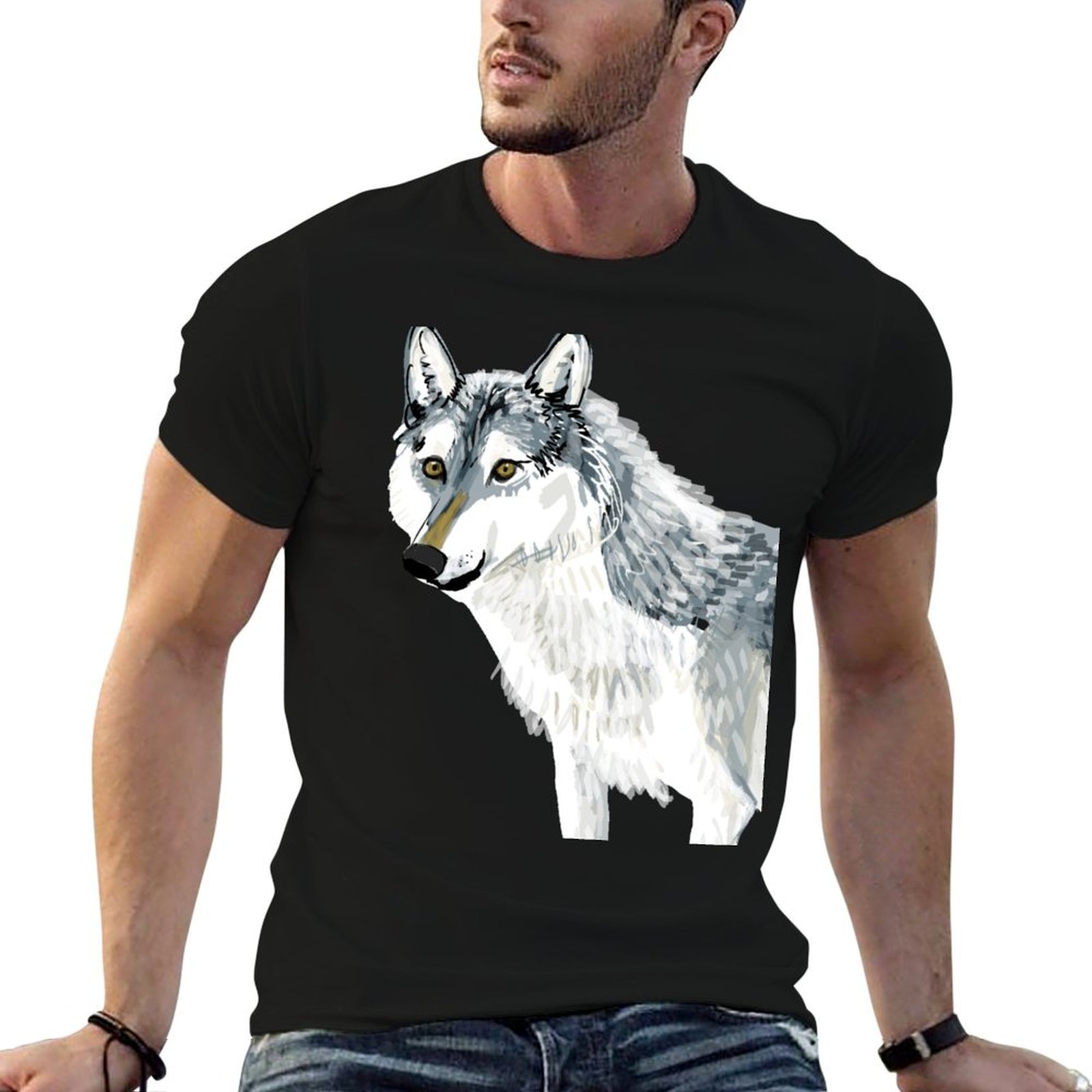 Alberta Lighting & Decor Reviews - Camiseta Totem Alberta Wolf, camiseta informal