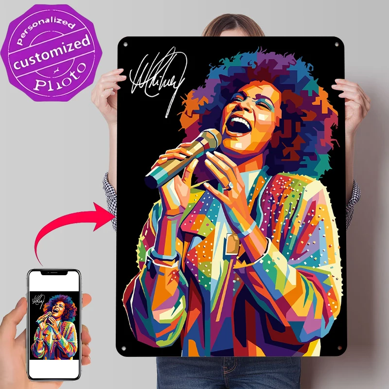 Lighting Decor Houston - Póster Metálico 3D de Whitney Houston