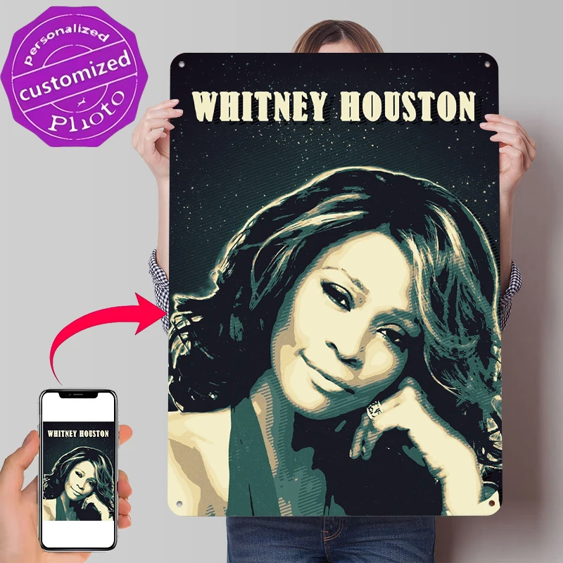 Lighting Decor Houston - Póster Metálico 3D de Whitney Houston,