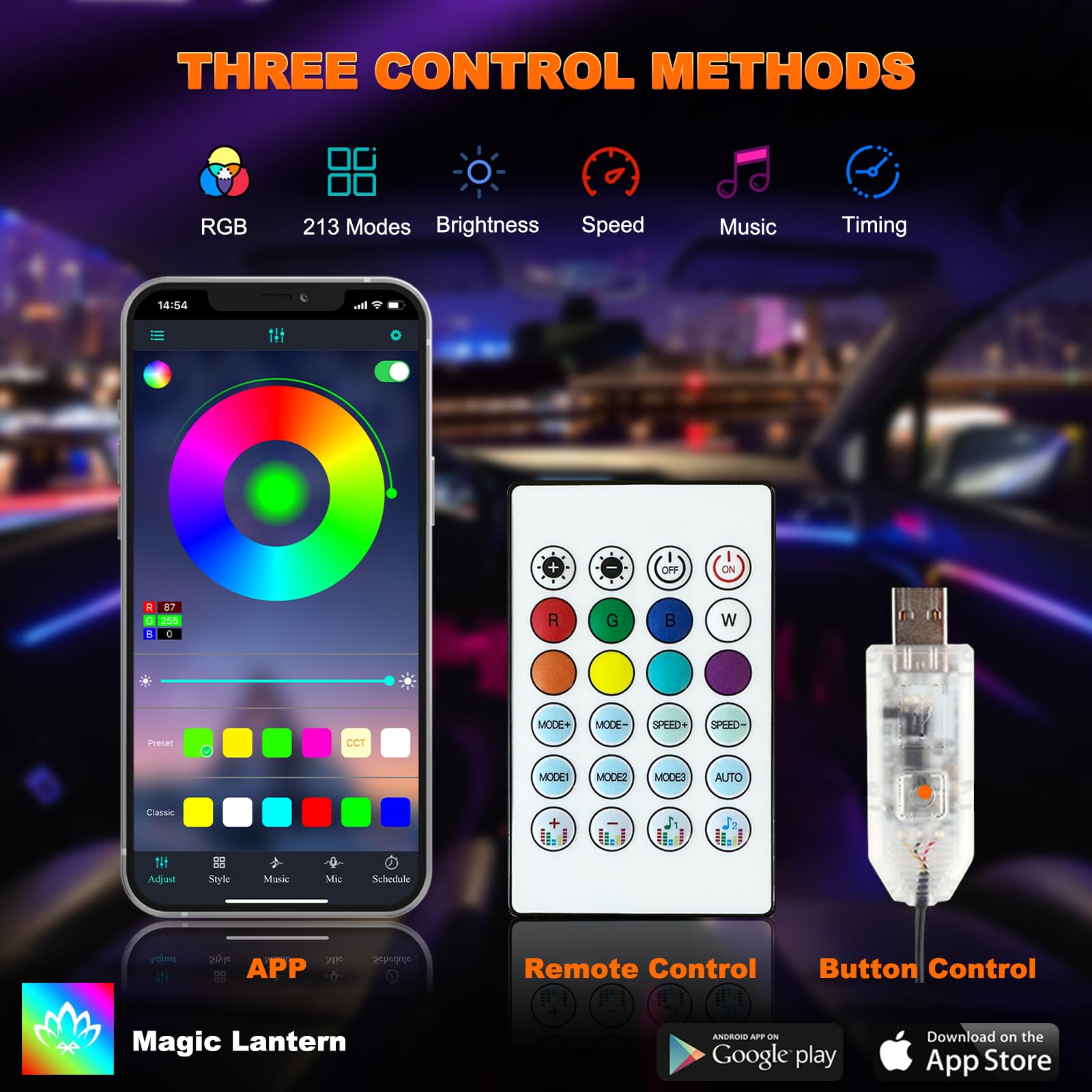 Tira de luces LED RGB para Int - Lighting Bolt Decor reseña y precio