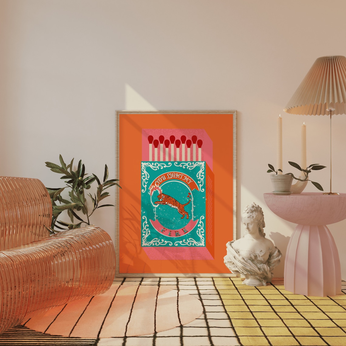 You Light My Fire Orange Match - Orange Lighting Decor reseña y precio