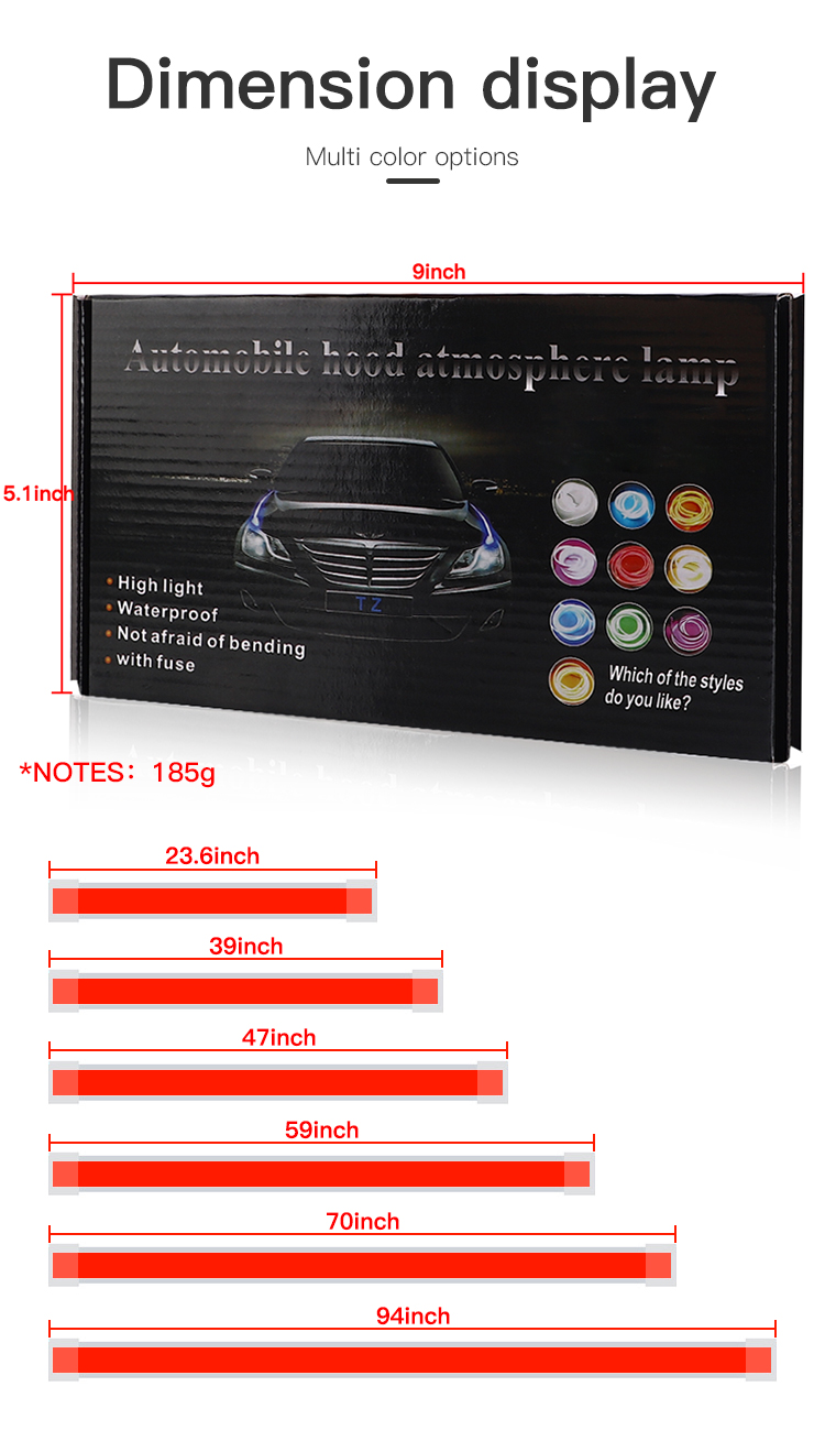 Tira de luces de capó de coche - Lighting Bolt Decor reseña y precio