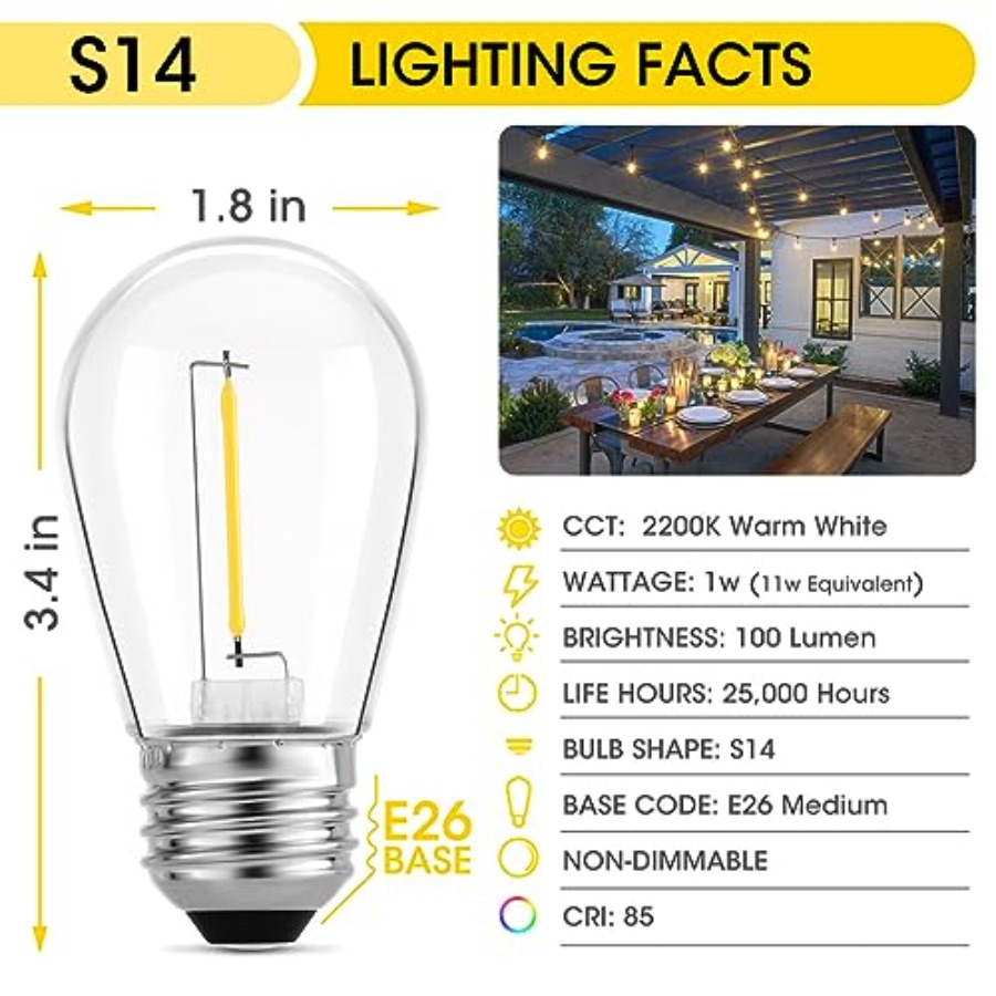 Paquete de 36 Bombillas LED S1 - String Light Outdoor reseña y precio