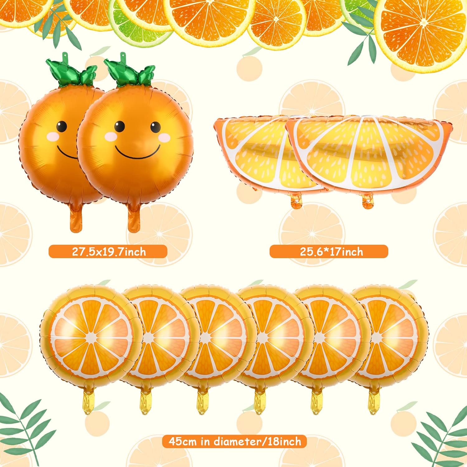 10 unidades de globos de fruta - Orange Lighting Decor reseña y precio