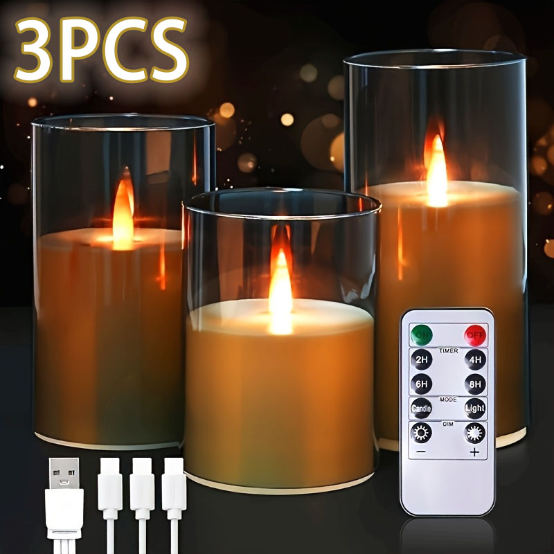 Paquete de 3 Velas Decorativas - Lighting Decor For Living Room reseña y precio
