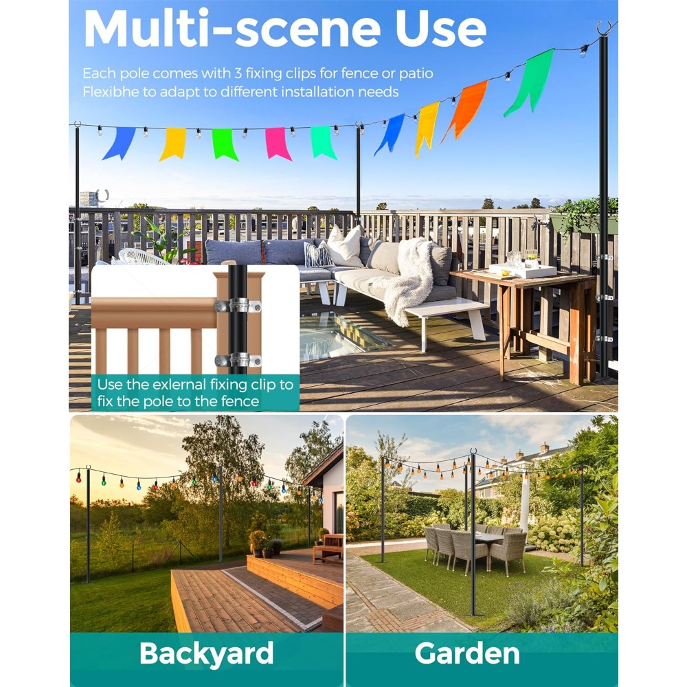 land·voi Paquete de 4 postes d - String Light Outdoor reseña y precio