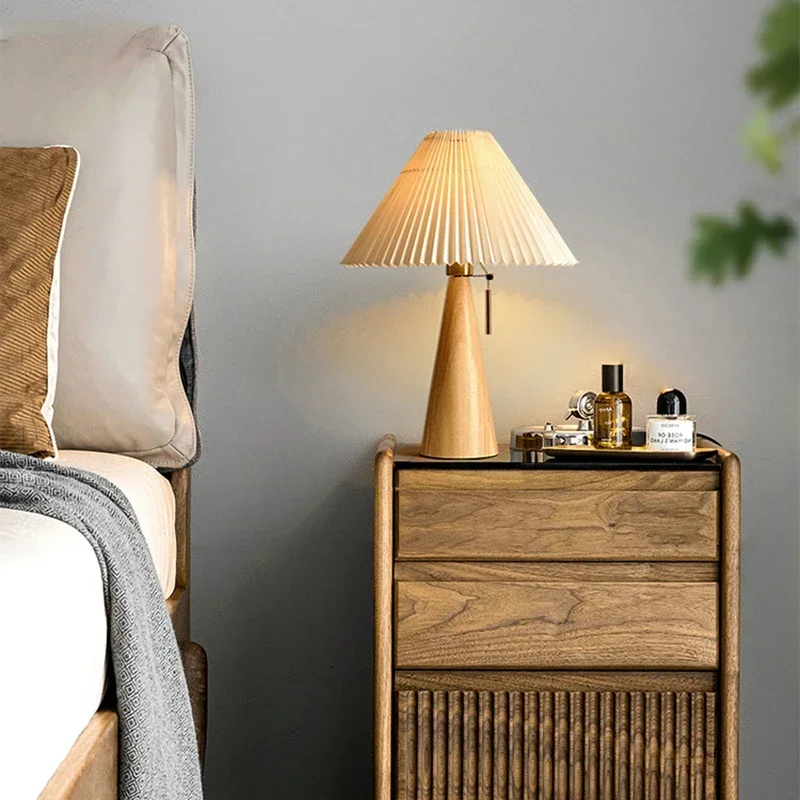 Lámpara de mesa plisada retro, - Decor Lighting Lamps reseña y precio